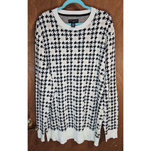 Shaquille O'Neal XLG Big & Tall XXL Crew Pullover 2XL Sweater Houndstooth *EUC*